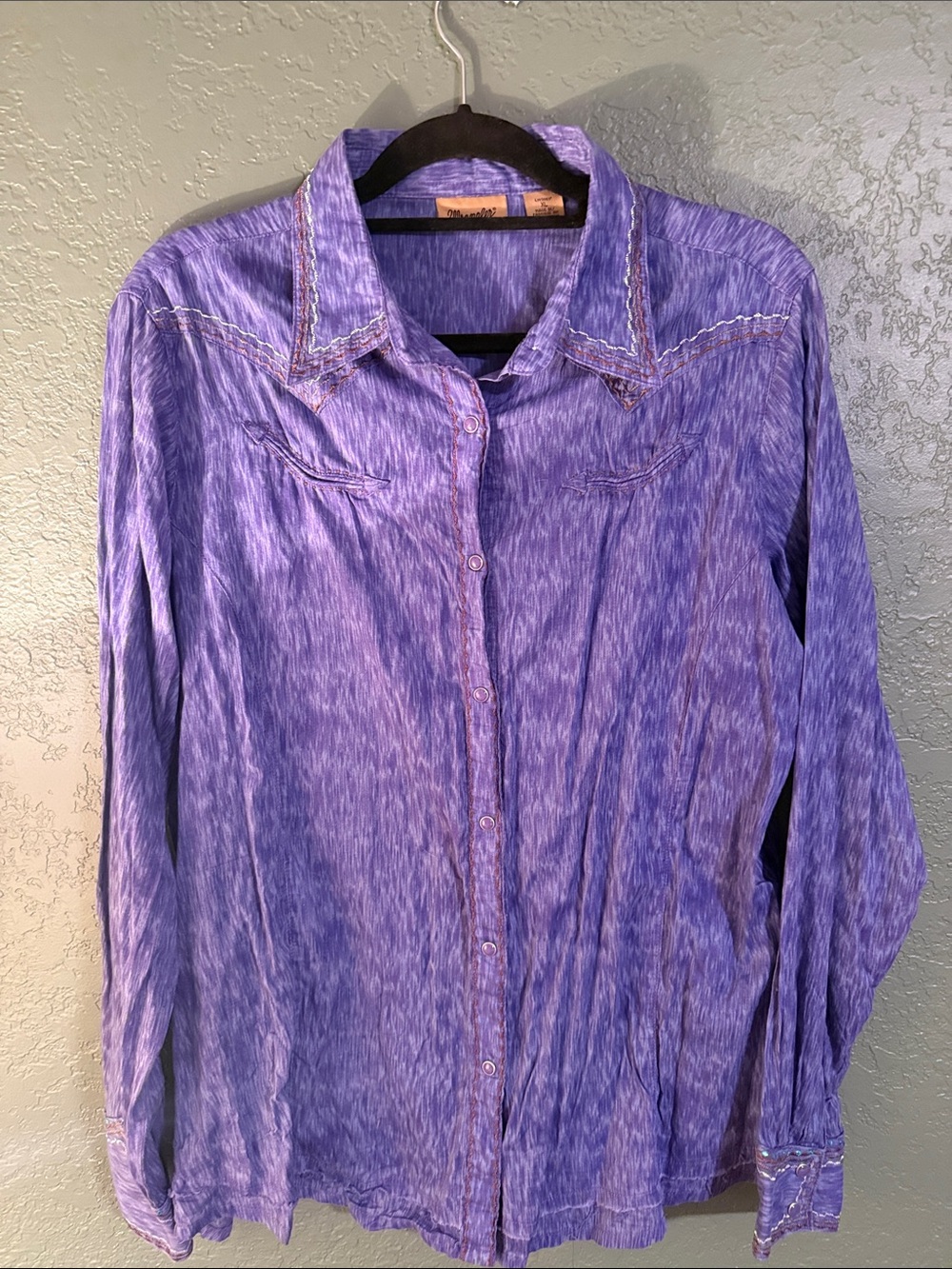 Wrangler Purple Long Sleeve Western Shirt
